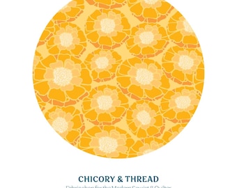 Humble Beauty / Marigold / Maureen Cracknell / Tela Art Gallery / Tela moderna / Algodón Quilters / 1/2 yarda / Tela a cuadros / Tela floral