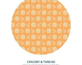 In A Row | Marigold | Maureen Cracknell | Art Gallery Fabric | Modern Fabric | Quilters Cotton | 1/2 yard | Plaid | Floral Fabric