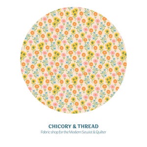 Ephemeral Blooms | Marigold | Maureen Cracknell | Art Gallery Fabric | Modern Fabric | Quilters Cotton | 1/2 yard | Plaid | Floral Fabric