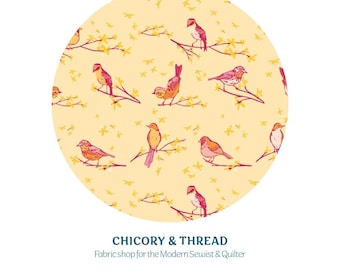 The Dawn Chorus Sunset | Maureen Cracknell  | Marigold | Art Gallery Fabrics | Quilting Cotton | 1/2 yard