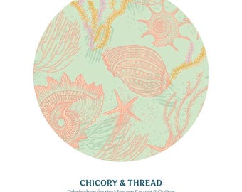 Tesouros do Oceano | Costeira | Art Gallery Fabric | Coastal Fabric | Seaside Fabric | Quilters Cotton  | 1/2 yard | Sea Shell Fabric