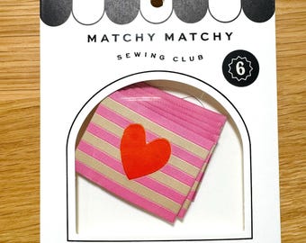 Red Heart Large Sew-In Woven Label for Quilts and/or Garments by Matchy Matchy Sewing Club