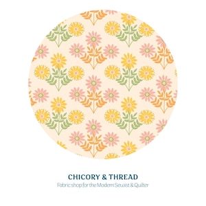 Tokenblooms | Marigold | Maureen Cracknell | Art Gallery Fabric | Modern Fabric | Quilters Cotton | 1/2 yard | Plaid | Floral Fabric