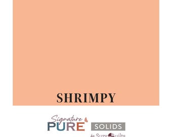 Shrimpy / Media yarda / Signature PURE Solids de Suzy Quilts / Tela Art Gallery / AGF / 100 % algodón Pima / Color liso / Acolchado / Costura