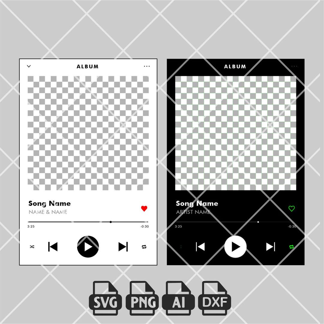 Spotify Rectangular Mirror Art ,spotify Music Player Template – Editable Vector Layout (SVG ...