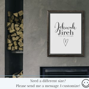 Jehovah Jireh You Are Enough Art |Printable Wall Art |Digital Prints,Home Decor,Home Design | Christian Word Art
