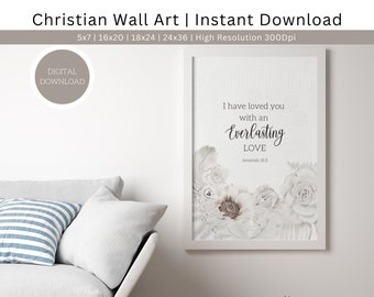 I Have Loved You With An Everlasting Love | Christian Wall Art | Faith Based Digital Download | Instant Download |