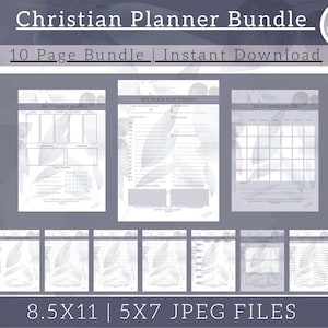Faith Based Planner Bundle | 10 Page Christian Planner Bundle | Digital Download | Instant Download | Printable Note Taking | Multiple Sizes