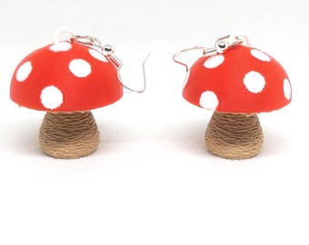 Cute Mushroom Toadstool Earrings Pair