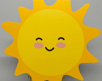 Cute Smiling Sun Vinyl on Foam | Backdrop Decor | Photo Wall | Birthday Party | Sunshine Theme