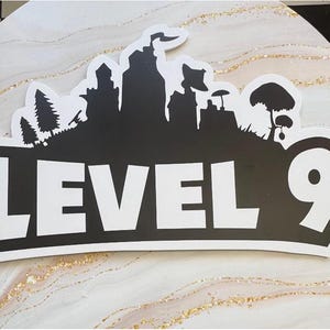 Personalizable Level UV Vinyl on Foam | Game Themed Party | Birthday Sign | Party Backdrop | Video Game Themed Party