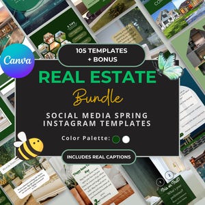 Real Estate Instagram Templates: Spring Marketing Bundle (Canva)