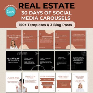 Real Estate Instagram Carousels Canva Real Estate Template Real Estate Social Media Marketing Templates Real Estate Template Canva Realtors