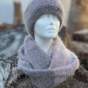 knitted winter hat and Infinity Scarf, Women&#39;s Cute and cozy hat and scarf, Hat and scarf set,  One size fits all, Christmas gift, Combo set