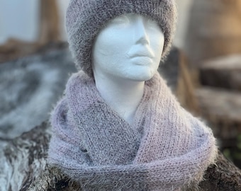 Knitted Hat and Infinity Scarf Set, Cozy Winter Wear