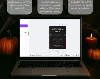 Editable Halloween Invitation Template: Gothic Party Invite (Canva Download)