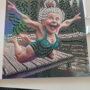 Cartão de vovó com arte de diamante e envelope