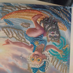 Cartão de vovó com arte de diamante e envelope