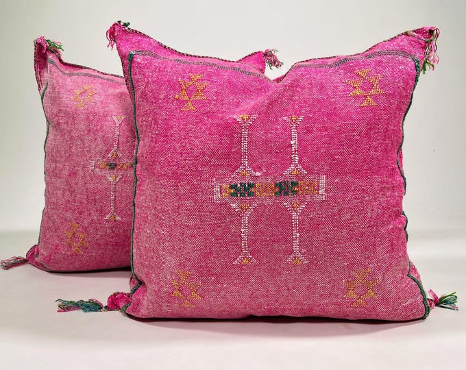 Featured listing image: Fuchsia Moroccan Cactus Silk Pillow ALL SIZES