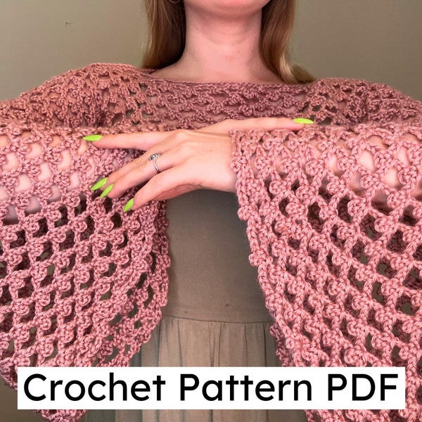 Black Pearl Lace Bolero Shrug Sleeves Crochet Pattern