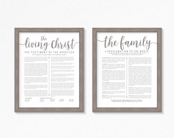 LDS The Living Christ and Family Proclamation Printable-Grey Text-Multiple Sizes Included-Instant Download-Digital Files-LDS poster