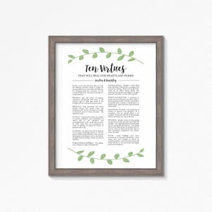 Ten Virtues-Gordon B. Hinckley-Stand for Something-Family Proclamation-Living Christ-Instant Download Printable-LDS
