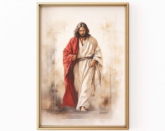 Follow Me-Jesus Christ Art-Digital Download-Savior-Jesus Wall Art-Christian Art-Printable-Jesus Portrait