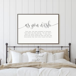 As You Wish-Princess Bride Quote-Wedding/Anniversary Gift-Home Decor-Instant Download-DIY printable-Multiple Sizes Included