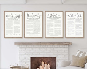 Family Proclamation-Living Christ-Articles of Faith and NEW Bicentennial Restoration Proclamation set-Multiple Sizes-Digital Files-printable