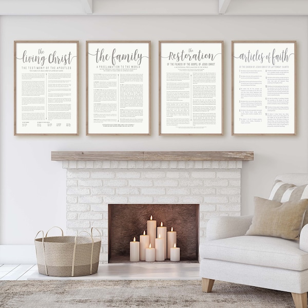 Family Proclamation-Living Christ-Articles of Faith and NEW Bicentennial Restoration Proclamation set-Multiple Sizes-Digital Files-printable