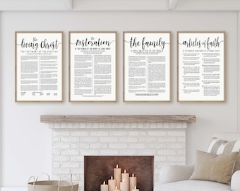 Family Proclamation-Living Christ-Articles of Faith and NEW Bicentennial Restoration Proclamation set-Multiple Sizes-Digital Files-printable