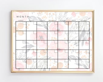 Dry Erase Calendar - Etsy