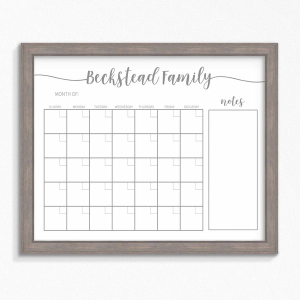 Dry Erase Calendar Etsy