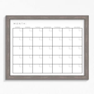 Dry Erase Calendar Printable-Dry Erase-Mulitple Sizes available-Digital File-Clean Modern Design-Calendar Print-DIY Dry Erase Board