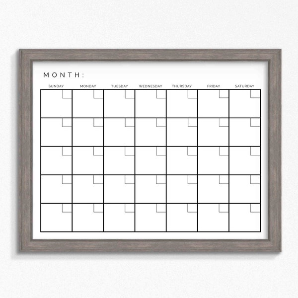 Dry Erase Calendar - Etsy