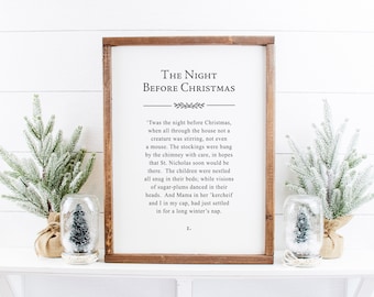 The Night Before Christmas-Christmas printable-Holiday Decor-Instant Download-'Twas the Night Before Christmas-Book Page-Digital File