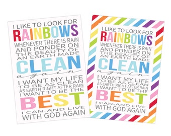 Baptism-Gift-Art Printable-Primary Printable-LDS primary-Mormon-Baptism-LDS Art-Digital File-Great to Be Eight-I Like to Look for Rainbows