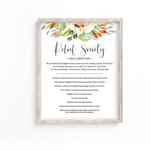 Relief Society Declaration Poster Printables-mulitple Sizes Included ...