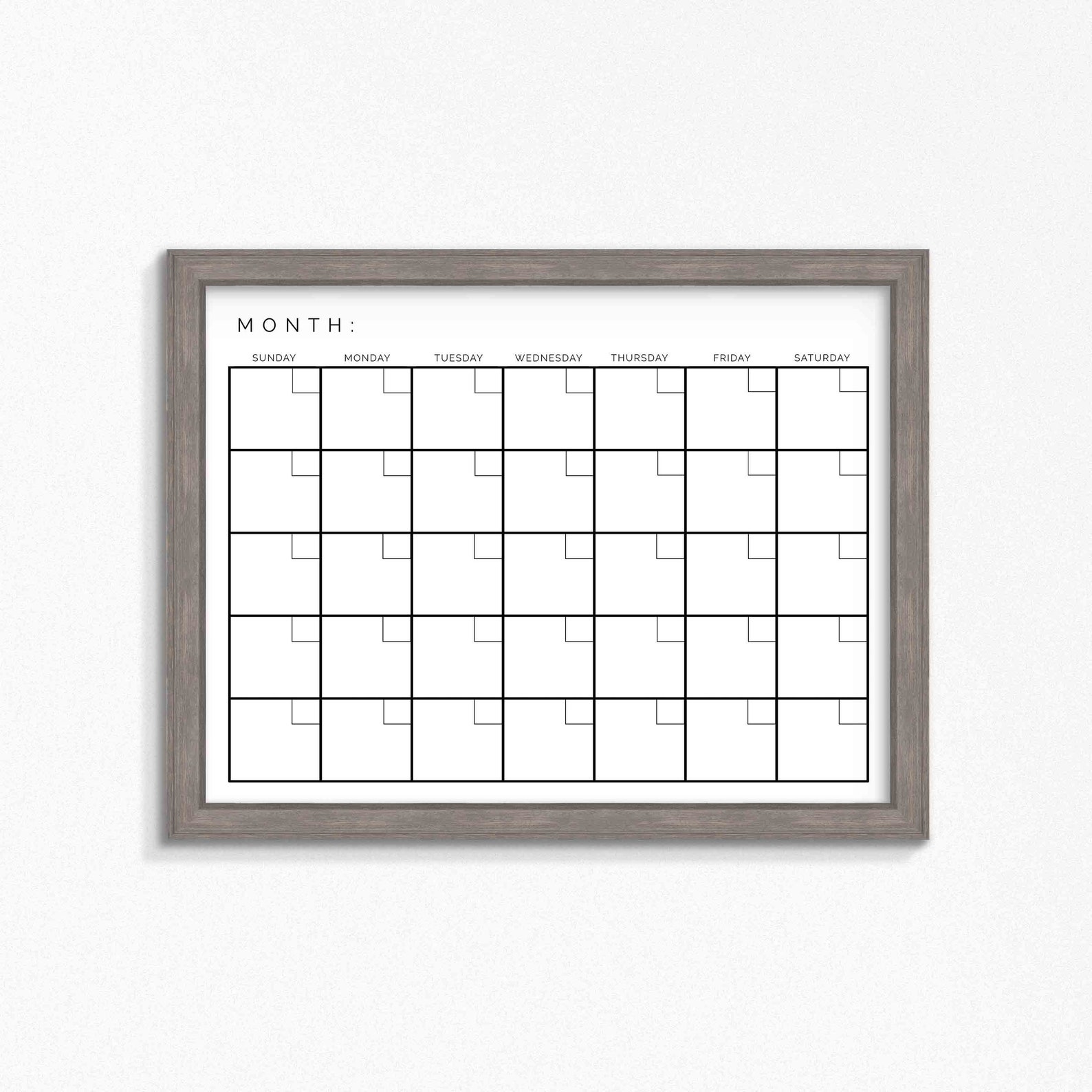 Dry Erase Calendar Printable-dry Erase-mulitple Sizes | Etsy
