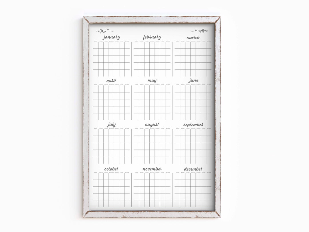 Perpetual/yearly-dry Erase Calendar Printable-family Calendar-command ...
