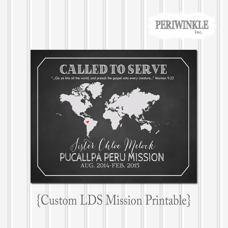 LDS Missionary World Map Printable Multiple Colors and Sizes Etsy