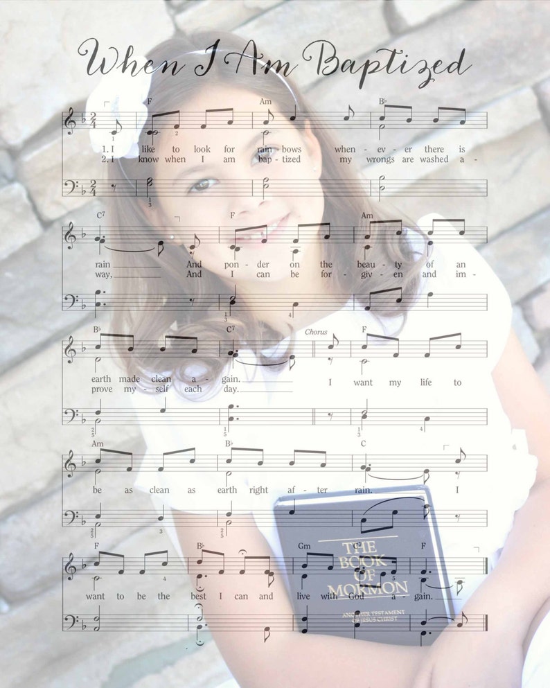 LDS BaptismBaptism PrintablePhoto Baptism with Music Etsy