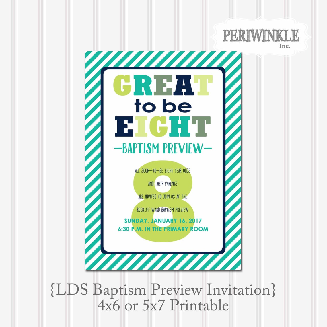 LDS Baptism Preview Printable Invitation 5x7 or 4x6-great to - Etsy