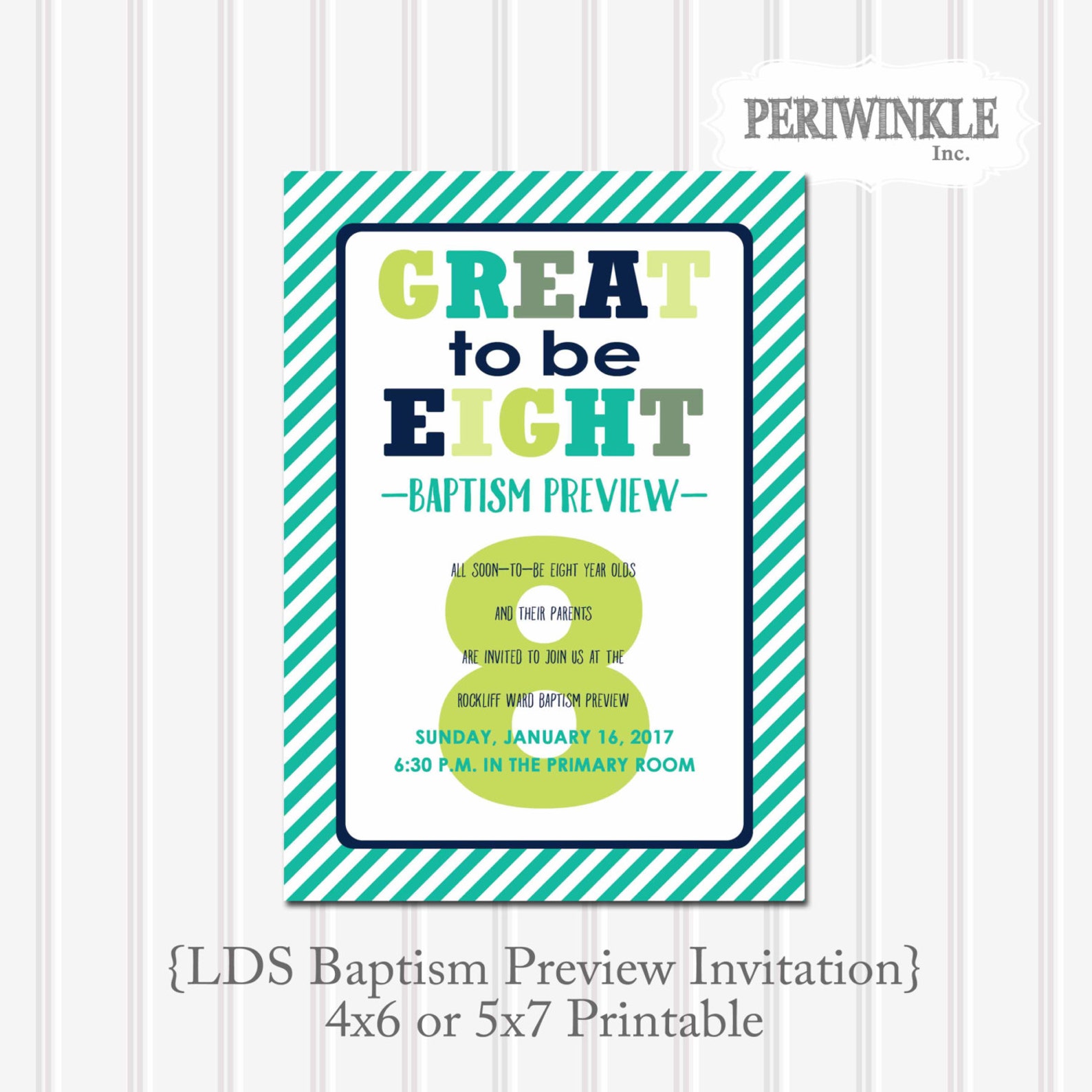 LDS Baptism Preview Printable Invitation 5x7 or 4x6-great to - Etsy