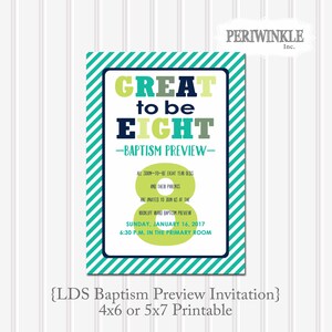 Anteprima del battesimo LDS Invito stampabile 5x7 o 4x6 - È bello avere otto anni