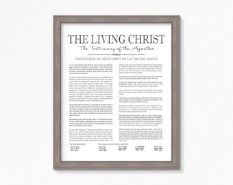 The Living Christ-Printable-LDS-Multiple Size Choices Available-Black Text-Digital File-LDS poster printables-LDS