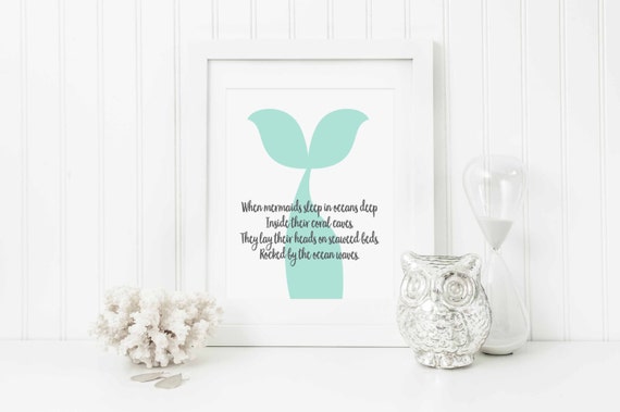 Mermaid Printable-mermaid Nursery Art-mermaid | Etsy