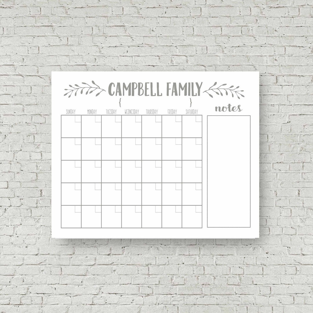 Dry Erase Calendar Printable custom perpetual Etsy Dry Erase Calendar Printable custom perpetual Etsy