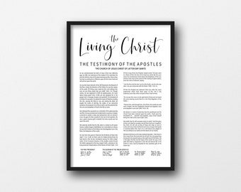 The Living Christ-Instant Download-Printable-Modern Style-Black Text-LDS-Multiple Size Choices Available-LDS poster printables-Digital files
