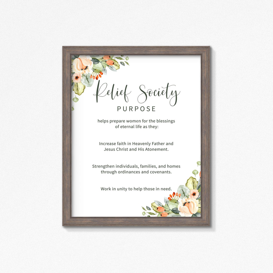 Relief Society Purpose Poster Printablesupdatedmulitple | Etsy
